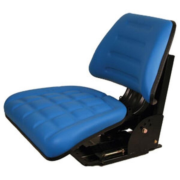 Aftermarket TF222BU Blue Trapezoid Back Full Suspension Flip-Up Seat Fits Ford Fits New Holl SEQ90-0042 - main